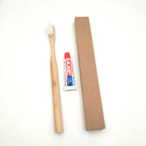 Brosse <span class=keywords><strong>à</strong></span> dents en bambou <span class=keywords><strong>à</strong></span> poignée ronde jetable avec <span class=keywords><strong>pâte</strong></span> approuvée par l'hôtel - Product Image 6