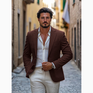 BMT25 Ropa de trabajo informal Vintage para hombre Traje de pana Blazer Chaqueta Abrigo deportivo - Product Image 3