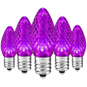 刻面紫色发光二极管C7圣诞发光二极管灯泡
