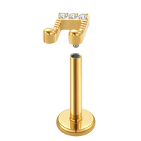 Nouveauté prix usine ASTM F136 titane hypoallergénique Note de musique oreille goujon Zircon conque lobe Labret Piercing bijoux de corps