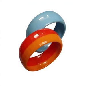 Handmade Resin <b>Bangle</b> Bracelet Red and Gray Round Shape Art Collectible Jewelry Designer Stylish Anniversary Party for Woman - Product Image 3