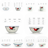 Assiette de Présentation Carrée Nouveauté, Ensemble de Bols Vintage, Assiette Minimaliste, Bol à Ramen Coréen, Produit Original de Grande Usine