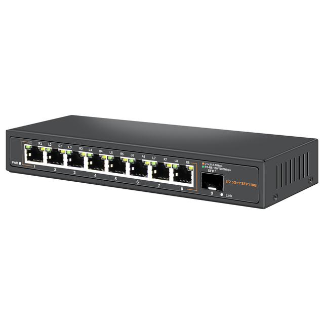 8 Port 2.5G Ethernet Switch Unmanaged Network Switch with 8 X 2.5 Gigabit | 1 X 10G SFP+