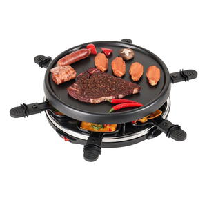 Grill électrique <span class=keywords><strong>rond</strong></span> 800W avec 6 poêles, plaque antiadhésive sans fumée, contrôle de température réglable pour usage domestique et hôtelier - Product Image 2