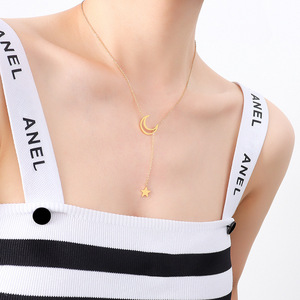 Y2K Star Moon collana in acciaio inox con placcatura in oro 18K per le donne regalo perfetto per il migliore amico - Product Image 6