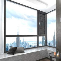 Fenêtre à battants en aluminium au design moderne personnalisé, portes et fenêtres en aluminium avec double vitrage