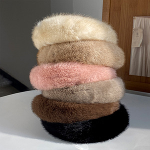 Bandeau en faux vison accessoire de mode moelleux couvre-chef de luxe doux <span class=keywords><strong>fausse</strong></span> <span class=keywords><strong>fourrure</strong></span> acrylique bandeau flou - Product Image 2