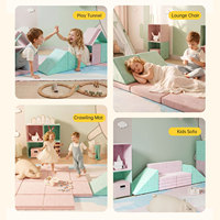 Sofá Modular Personalizado con Espuma Viscoelástica, Tela Personalizada, Diseño Moderno, Fácil Montaje sin Herramientas, Conjunto de Sofá Seccional DIY para Niños