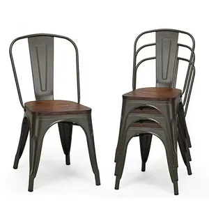 Endüstriyel tarzı bahçe çiftlik sandalye Vintage Retro restoran Cafe Metal Silla Tolix yemek sandalyeleri