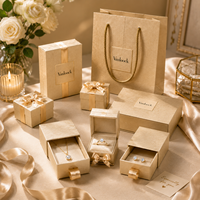 Ensemble de boîtes d'emballage de bijoux de luxe avec ruban en satin, boîtes cadeaux de luxe pour l'emballage de bagues, colliers et boucles d'oreilles