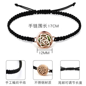 <span class=keywords><strong>Pulsera</strong></span> de aromaterapia de acero inoxidable para mujer, brazalete portátil de Perfume con fragancia de aceite esencial, con agujeros - Product Image 4