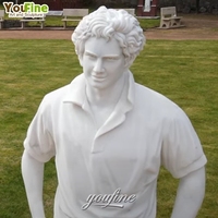Statue en marbre blanc YouFine Saint Carlo, sculpture religieuse sculptée à la main, taille réelle, décoration d'art pour église catholique et jardin