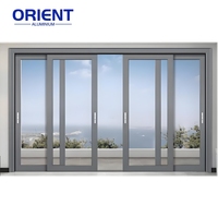Fenêtres et portes coulissantes en verre et aluminium personnalisées, résistantes aux chocs et aux ouragans, pour bureaux