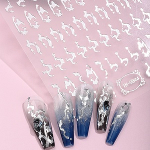 Autocollant holographique en gel pour ongles, décoration artistique en métal doré 3D, feuille d'or rose, autocollant personnalisé, adhésif pour ongles, salon professionnel - Product Image 3