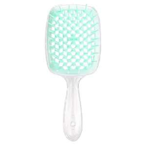 Individuelle Farbe hohle Kunststoff Damen Honigwabe Loch Kunststoff nasse und trockene Massage-Haarbürste für Haushalt
