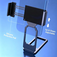 Support de téléphone en métal pliable et portable, avec clip arrière, autocollant de fixation, anneau de maintien pour doigt, support de bureau multifonctionnel et créatif
