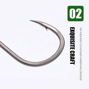 Mehrfacher Größe kartoniert starker hochwertiger Kohlenstoffstahl Offset Innengerade <span class=keywords><strong>Iseama</strong></span> mit Ring-Angelhaken - Product Image 6