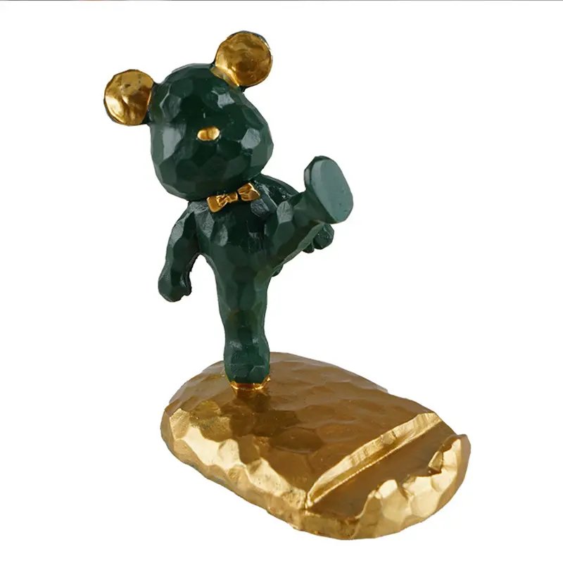 Resin funny Bear Cell Phone Stand Phone Holder Fun Animals astronaut statue figurine table decor Smartphone Holder Desk Stand