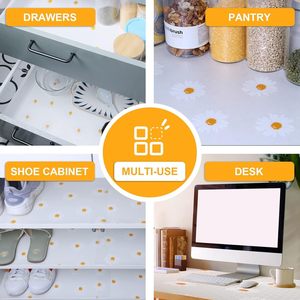 <span class=keywords><strong>Tapis</strong></span> en EVA imperméable et antidérapant ORON ODM Factory pour tiroir de réfrigérateur, motif fleur de marguerite, facile à nettoyer, pour armoire et comptoir - Product Image 4