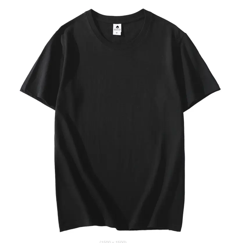 Oem tasarım özel erkek t-shirt toptan erkekler için siyah % 100 pamuk düz T Shirt baskı