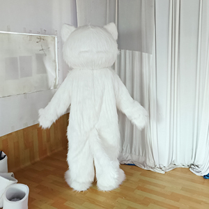 Logo personalizzato peluche gatto bianco mascotte Costume <span class=keywords><strong>adulti</strong></span> a piedi personaggio dei cartoni animati festa animale Halloween Costume mascotte <span class=keywords><strong>per</strong></span> festa - Product Image 3