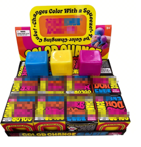 Cubo de Colores Cambiantes, Juguete Antiestrés de TPE/Silicona, Lindo, de Rebote Rápido, Caja Sorpresa, Unisex, para Niños y Adultos, Alivia la Ansiedad - Product Image 1