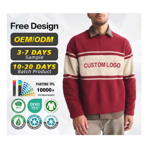 Suéter con Certificación GRS, Fabricante de Suéteres, Logotipo Personalizado, Diseño Masculino, Letra Jacquard, Suéter Informal de Punto para Otoño e Invierno - Product Image 1