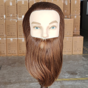 Cabeza de Maniquí de peluquería para hombres, modelo de Maniquí de peluquería con barba grande, práctica de corte de cabello humano, para salón de belleza - Product Image 2