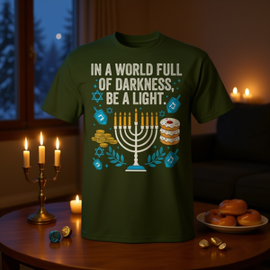 Menorah Be A Light Happy Hanukkah Chanukah Camiseta para adultos unisex talla mediana - Product Image 3