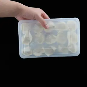 Оптовая продажа, одноразовая прозрачная пластиковая коробка для замороженных продуктов с принтом логотипа, упаковка с крышкой для wonton