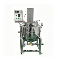Réservoir de mélange chauffant mobile en acier inoxydable à double enveloppe, fourni directement par l'usine, pour produits à base de cire, colle et produits chimiques quotidiens
