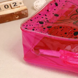 럭셔리 전문 귀여운 작은 미니 컬러 화장품 투명 PVC 가방 로고와 여행 메이크업 가방