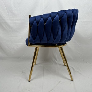 <span class=keywords><strong>Fauteuil</strong></span> moderne en <span class=keywords><strong>tissu</strong></span> velours rembourré pour salle à manger, style café, bleu, commerce extérieur - Product Image 6