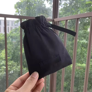 Wholesale Custom Logo Reusable Jewelry Packaging Large Black Muslin Calico Dust Canvas Cotton Drawstring Pouch Bag for Candle - Product Image 6