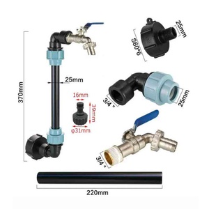 Adaptateur IBC S60x6 col de cygne avec raccord fileté interne 3/4 pouces pour vanne col de cygne en laiton, connecteur IBC, adaptateur col de cygne IBC - Product Image 2