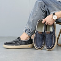 Chaussures décontractées pour hommes, style Dad Shoes, à enfiler, semelle souple, respirantes, en toile, style Old Beijing, printemps-automne, excellente adhérence.