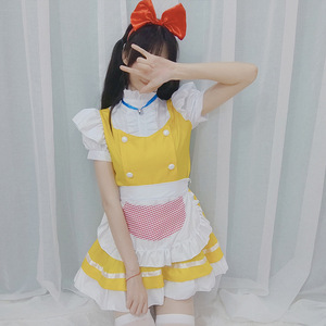 ชุดแม่บ้านน่ารักสไตล์ญี่ปุ่น ผ้ากันเปื้อนสีเหลืองขาว ชุดคอสเพลย์ ชุดแสดงบนเวที สำหรับอายุ 14 ปีขึ้นไป ฤดูใบไม้ผลิ 2025 - Product Image 4