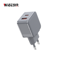 Chargeur GaN WISESIR 33W à charge rapide QC3.0/PD3.0 Type-C, efficacité 92%, certifié CE ROHS pour téléphones mobiles et tablettes