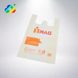 OEM Custom You Logo Printed Biodegradable LDPE/HDPE Reusable T-shirt Plastic Shopping Packaging Bags With Handle