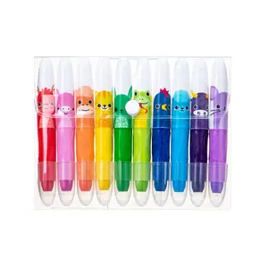 10 Color Zodiac Crayons With Twistable Ink Durable Quick Color Graffiti Crayons For Students Children Art Creation