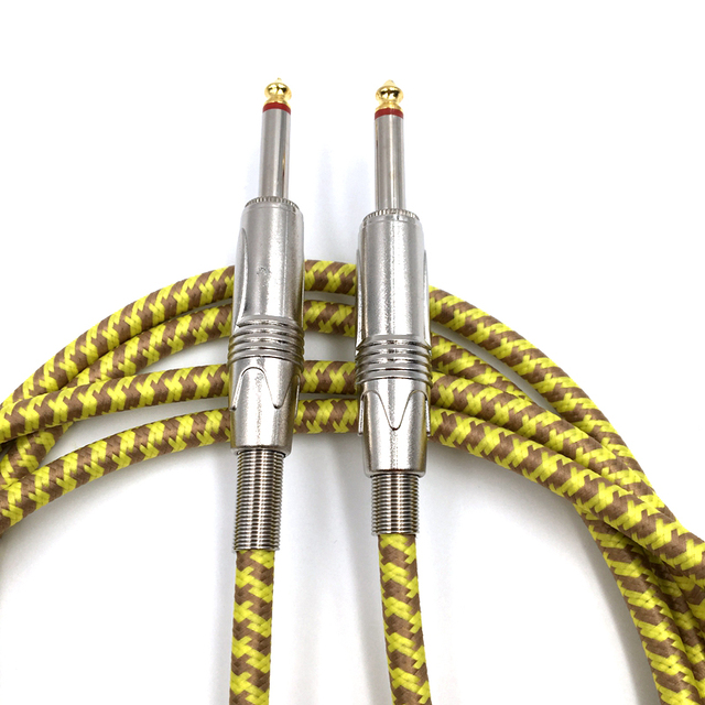Swift Horse Braided Durable Yellow Guitar Cable 3/5/10 Meters for Electric Guitar Bass Guitar Amp High Quality Audio Instrument