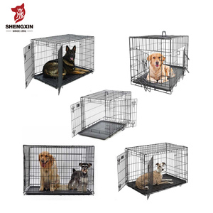 Lits modernes Double portes 48 pouces en métal, grilles pour animaux domestiques et chiens, vente en gros - Product Image 2