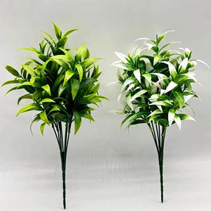 Small Indoor/Outdoor Bamboo <strong>Leaves</strong> Bouquets Artificial Tree Branches PE Plant <strong>Wall</strong> <strong>Decoration</strong> 35cm Birthday Occasion Accessory - Product Image 2