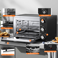 Four à Pizza électrique haut de gamme 28L verre tactile froid panneau avant minuterie mécanique contrôle Convection cuisson Toast fonction métal US