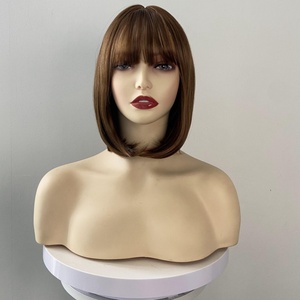 Venta al por mayor de pelucas sintéticas de <span class=keywords><strong>fibra</strong></span> Futura con hebilla interna, personalizadas, de cabello liso simulado, proveedor líder, envío directo. - Product Image 2