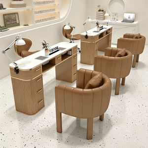 Mesa de Manicura Moderna de Lujo en Madera con Colector de Polvo para Salón de Belleza, Spa y Estética - Product Image 2