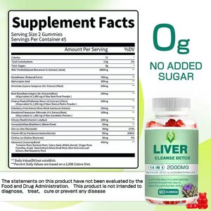 OEM ODM 14 en 1 Limpieza del hígado Gomas de desintoxicación 2000mg con cardo mariano Soporte de raíz de remolacha Salud Hígado Gummies de desintoxicación - Product Image 2