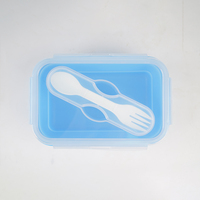 Boîte Bento en Silicone 800ml Compatible Micro-ondes avec Fourchette, Anti-fuite, Sans BPA, Empilable, OEM/ODM Bienvenus