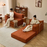 Ensemble de canapés modulaires de luxe modernes pour salon, rectangulaires, 2 et 3 places, en velours côtelé, rembourrés, pour villa