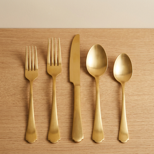 Matte Gold Flatware Set Minimalist Design Rust Resistant Metal Cutlery for Wedding Dinner Parties Home Restaurant Hotel Home - Product Image 1